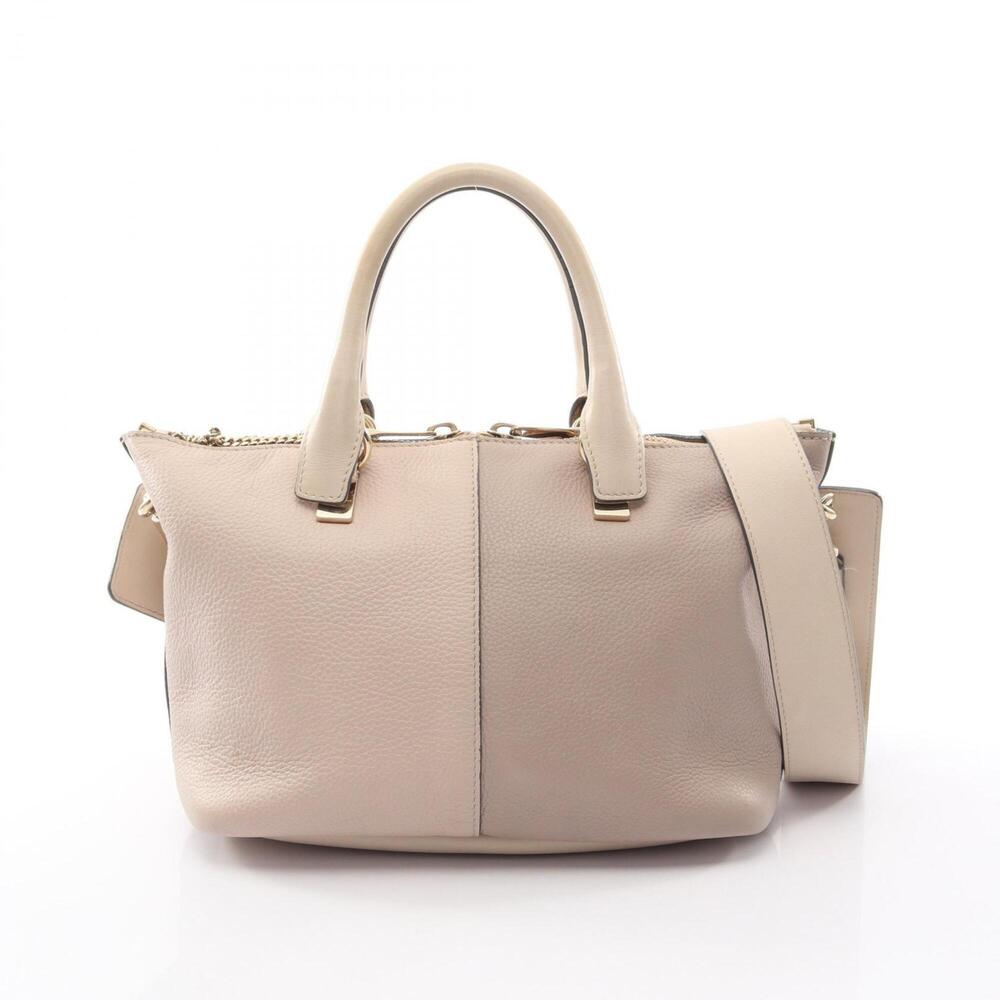 Chloé Chloe Baylee Bicolor 2-Way Handbag, Leather, Women's, Ivory/Beige